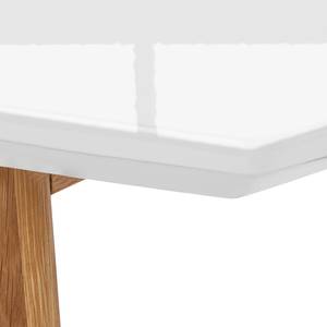 Tavolino da salotto Lindström Parzialmente in legno massello di quercia/Bianco lucido