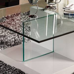 Table basse Lola Blanc brillant / Verre transparent