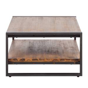 Table basse MANCHESTER 110 cm à étagère Acacia massif / Acier