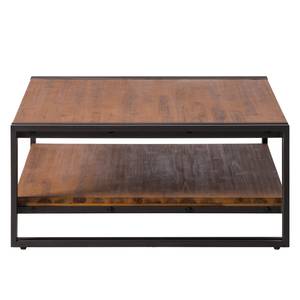 Table basse MANCHESTER 90 cm à étagère Acacia massif / Métal