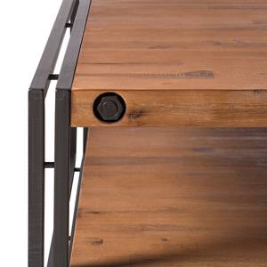 Tavolino MANCHESTER 90 cm con prolunga Legno massello di acacia/Metallo
