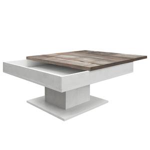 Table basse Mells Marron - Blanc - Bois manufacturé - 80 x 40 x 80 cm