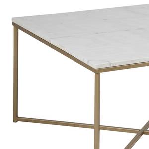 Salontafel Mibu marmer/metaal - wit/messingkleurig