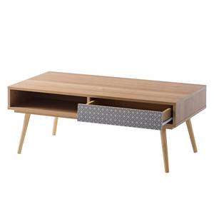 Salontafel Longwick II deels massief grenenhout - grenenhout/grijs