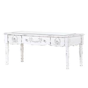 Tavolino Mirados Parzialmente in legno massello di abete - Bianco vintage
