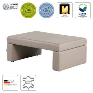 Couchtisch Montese III Echtleder - Steingrau