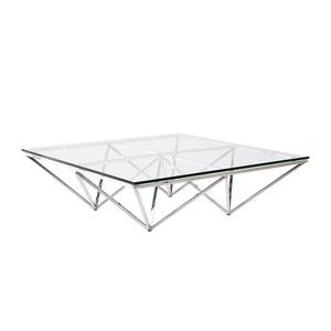 Table basse Network Argenté - Verre - 105 x 32 x 105 cm