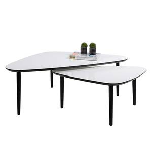 Salontafels Paganic (2-delige set) zwart/wit