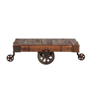 Salontafel Railway Bruin - Massief hout - Hout - 135 x 46 x 80 cm