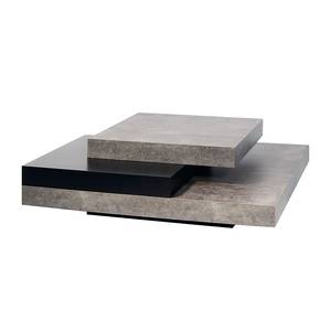 Table basse Slate Square Gris béton / Noir