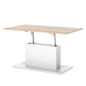 Table basse Solano Chêne noueux / Blanc - Réglable en hauteur