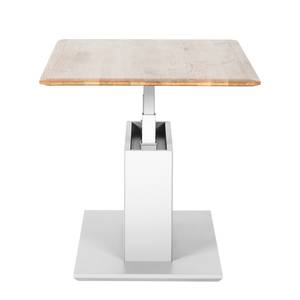 Table basse Solano Chêne noueux / Blanc - Réglable en hauteur