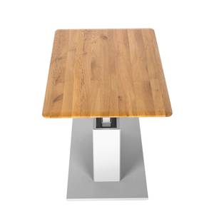 Table basse Solano Chêne noueux / Blanc - Réglable en hauteur