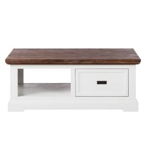 Table basse Gomera Acacia partiellement massif - Blanc / Marron