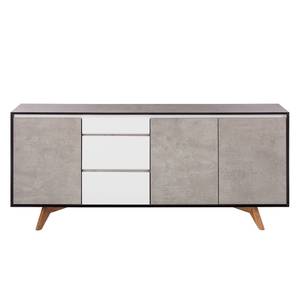 Credenza Karay Decorazione cemento/Bianco