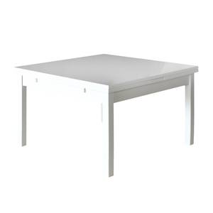 Table basse Thore(avec rallonge)- Blanc Blanc - Bois manufacturé - 75 x 47 x 75 cm