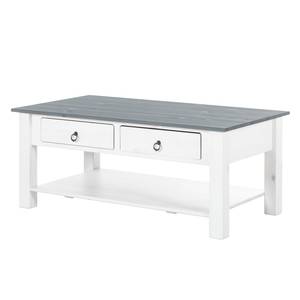 Table basse Valmer II Pin massif Gris - Blanc / Gris