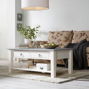 Table basse Valmer II Pin massif - Gris - Blanc / Gris