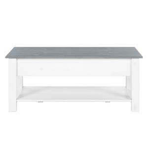 Table basse Valmer II Pin massif - Gris - Blanc / Gris