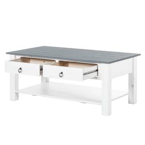 Table basse Valmer II Pin massif - Gris - Blanc / Gris