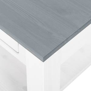 Tavolino da salotto Valmer I Legno di pino massello Grigio - grigio / bianco
