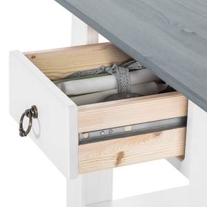 Table d'appoint Valmer I Pin massif Gris - Blanc / Gris