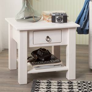 Table d'appoint Valmer I Pin massif - Blanc - Blanc