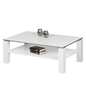 Table basse Vidora Blanc brillant / Blanc - 110 x 70 cm