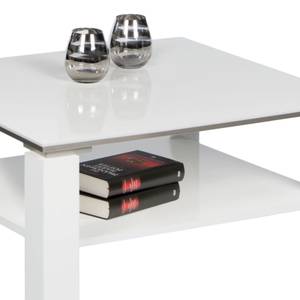 Table basse Vidora Blanc brillant / Blanc - 75 x 75 cm