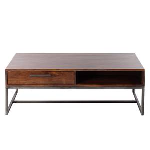 Table basse WOODSON avec tiroirs Acacia massif / Fer - Acacia brun