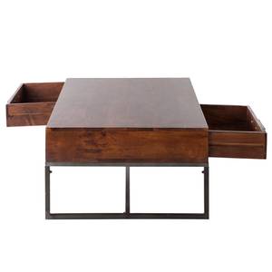 Table basse WOODSON avec tiroirs Acacia massif / Fer - Acacia brun