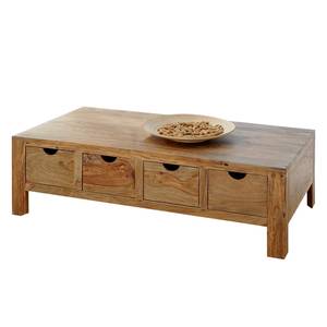 Table basse Yoga III bois de Sheesham et noyer - 4 tiroirs