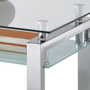 Tavolino da salotto Yorkton Vetro trasparente/Vetro bianco/Metallo