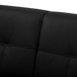Canapé panoramique Straid Cuir véritable / Imitation cuir - Noir - Méridienne courte à gauche / longue à droite (vue de face)