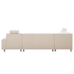 Wohnlandschaft Straid Beige - Longchair davorstehend rechts / Ottomane links