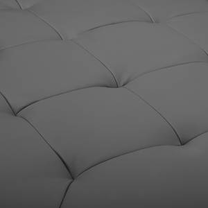 Canapé panoramique Straid Imitation cuir - Gris - Méridienne courte à gauche / longue à droite (vue de face)