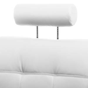 Canapé panoramique Straid Imitation cuir - Blanc - Méridienne courte à droite / longue à gauche (vue de face)