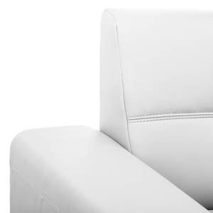 Canapé panoramique Straid Imitation cuir - Blanc - Méridienne courte à gauche / longue à droite (vue de face)