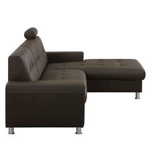 Ecksofa Straid II Echtleder / Kunstleder - Espresso - Longchair davorstehend rechts