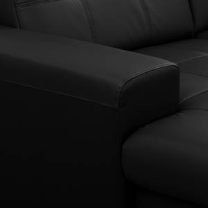 Canapé d'angle Straid II Cuir véritable / Imitation cuir - Noir - Méridienne courte à gauche (vue de face)