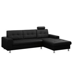 Ecksofa Straid II Schwarz - Longchair davorstehend rechts