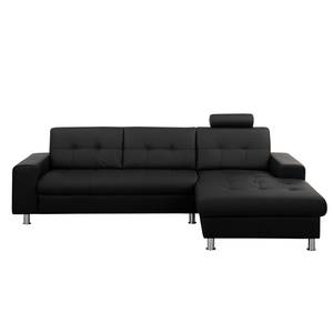 Ecksofa Straid II Schwarz - Longchair davorstehend rechts