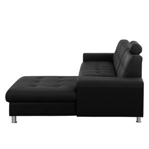 Ecksofa Straid II Schwarz - Longchair davorstehend rechts