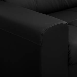 Canapé d'angle Straid II Cuir véritable / Imitation cuir - Noir - Méridienne courte à droite (vue de face)