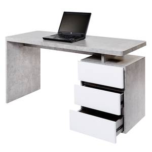 Bureau CU-Libre C 240 Gris - Blanc - Bois manufacturé - 140 x 76 x 55 cm