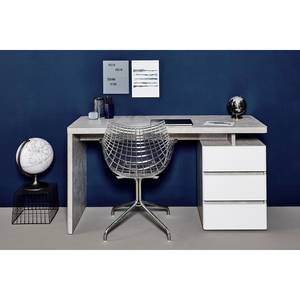 Bureau CU-Libre C 240 Gris - Blanc - Bois manufacturé - 140 x 76 x 55 cm