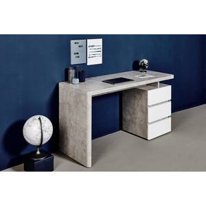 Bureau CU-Libre C 240 Gris - Blanc - Bois manufacturé - 140 x 76 x 55 cm