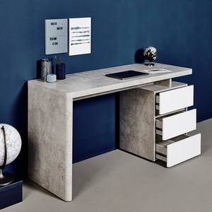 Schreibtisch CU-LIBRE C 240 Grau - Weiß - Holzwerkstoff - 140 x 76 x 55 cm