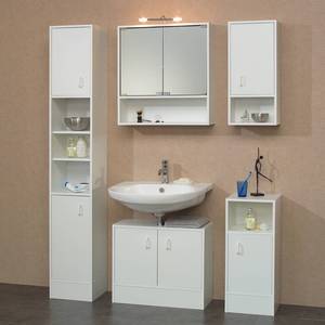 Meuble sous lavabo Cuneo 1 porte et 3 tiroirs - Blanc