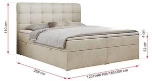 Boxspringbett FAST Beige - Breite: 160 cm - H4